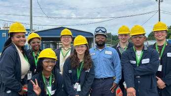 picture of interns in hardhats