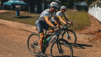 two bikers on path