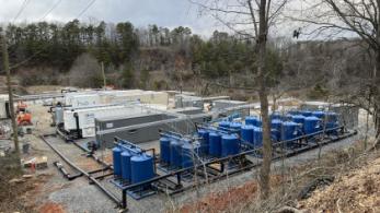 View of equipment for the pit dewatering at the Proposed Kings Mountain Mine. 