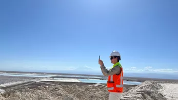 Photo of a woman at the Albemarle Solar resource in Chile