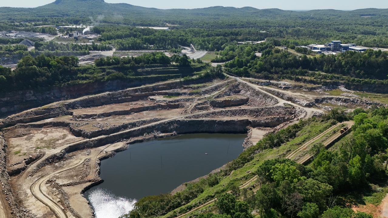 A photo of Albemarle's mining operation in Kings Mountain, NC