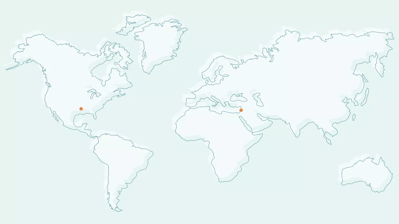Interactive map showing Bromine Resources around the world. North America shows a dot on the map and in the Middle East indicating locations.