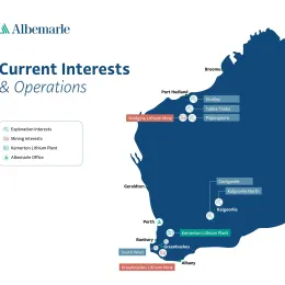 Australia map of current interests and operations.
