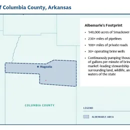 Map of Columbia County showing Albemarle's footprint. 