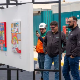 Albemarle staff at art exhibition 