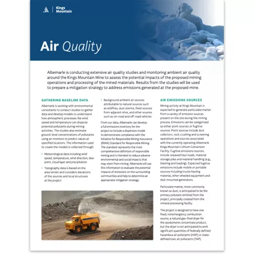 Air quality fact sheet thumbnail image. 