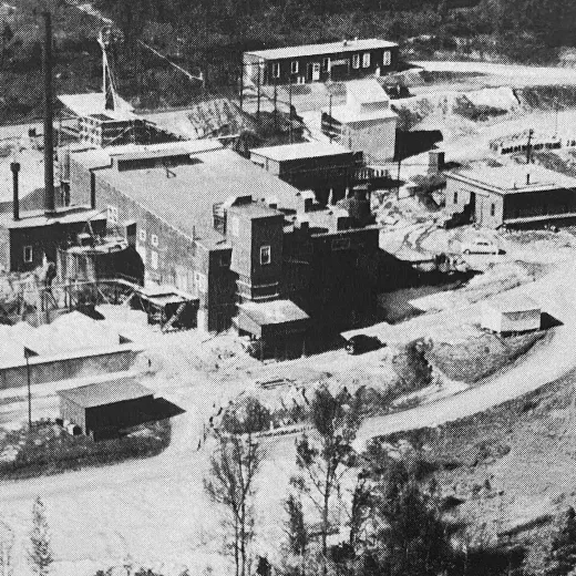Black and white photo of Kings Mountain plant in 1952. 