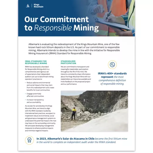 Responsible mining factsheet thumbnail image.