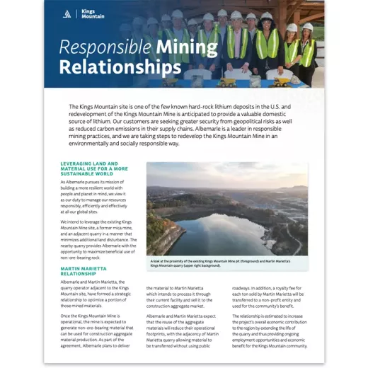Responsible mining relationships factsheet thumbnail image.