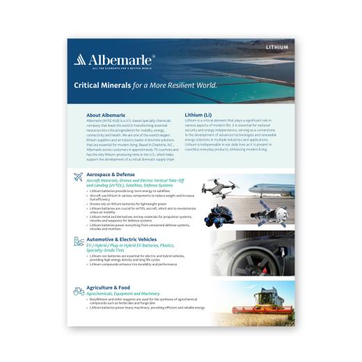Albemarle lithium world brochure