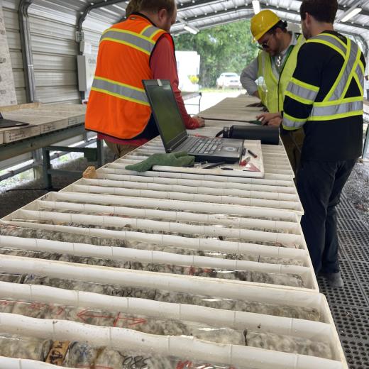 analyzing core samples 