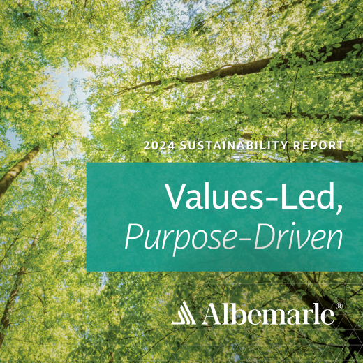 Albemarle Sustainability Report Cover 2024