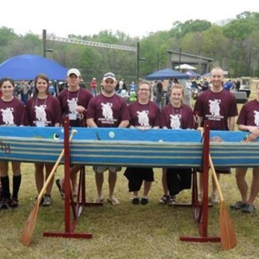 Andy Odenthal with concrete canoe