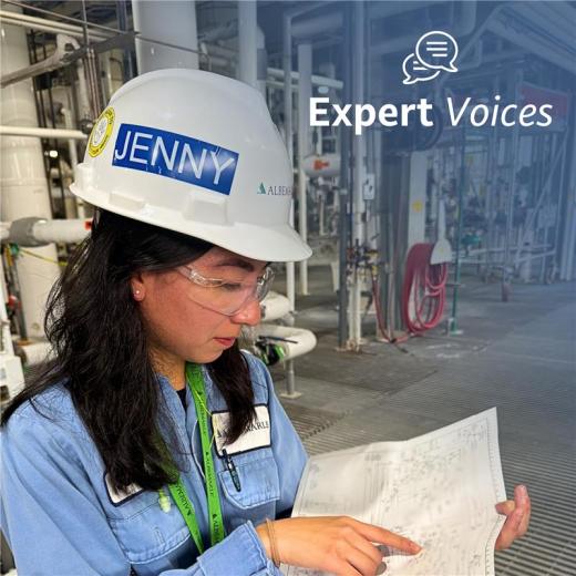 Jenny Nacu is a lithium hydroxide unit leader and engineer at Albemarle’s Kings Mountain facility.