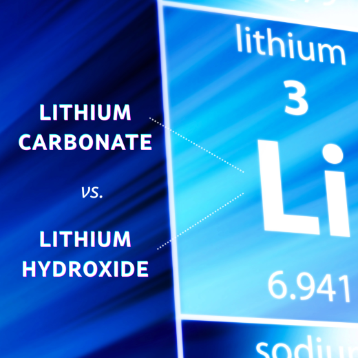 Difference between lithium hydroxide and lithium carbonate