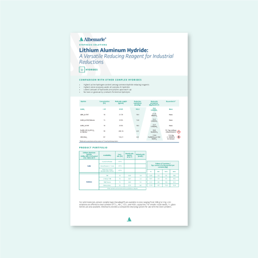 Lithium Aluminum Hydride brochure cover