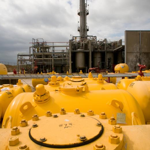 A photo of chemical storage containers at Albemarle in Pasadena Texas