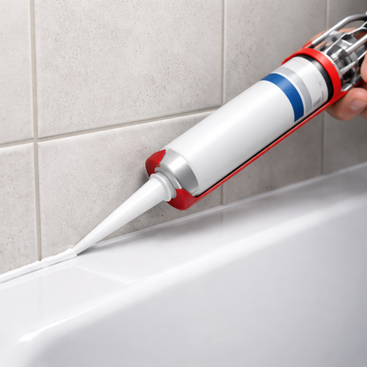 A generic photo of silicone sealant in use