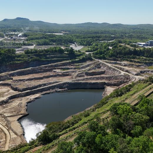 A photo of Albemarle's mining operation in Kings Mountain, NC