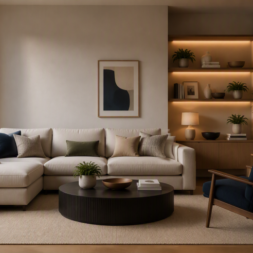 A photo of a modern living room