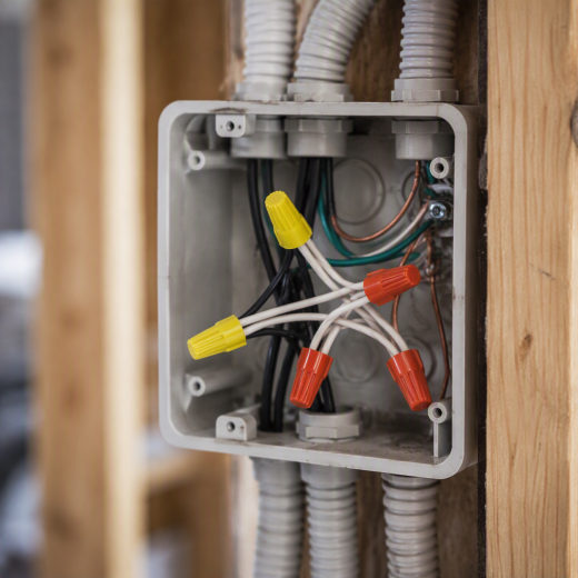 A photo of electrical connectors in a box