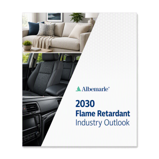 A photo of the cover sheet for the Albemarle Flame Retardant Industry Outlook Report