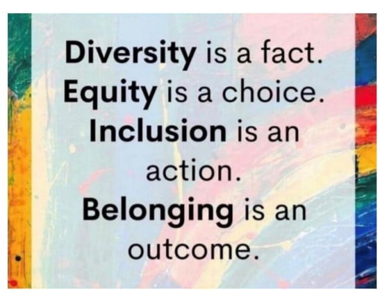 Diversity is a fact. Equity is a choice. Inclusion is an action. Belonging is an outcome.