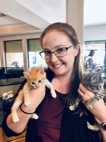 Rachel Crouch with Foster Kittens